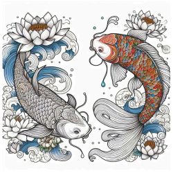 N5 Koi japonais, 7 coloriagesdétentes