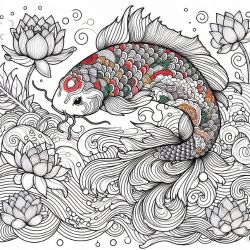 N2 Koi japonais, 7 coloriagesdétentes