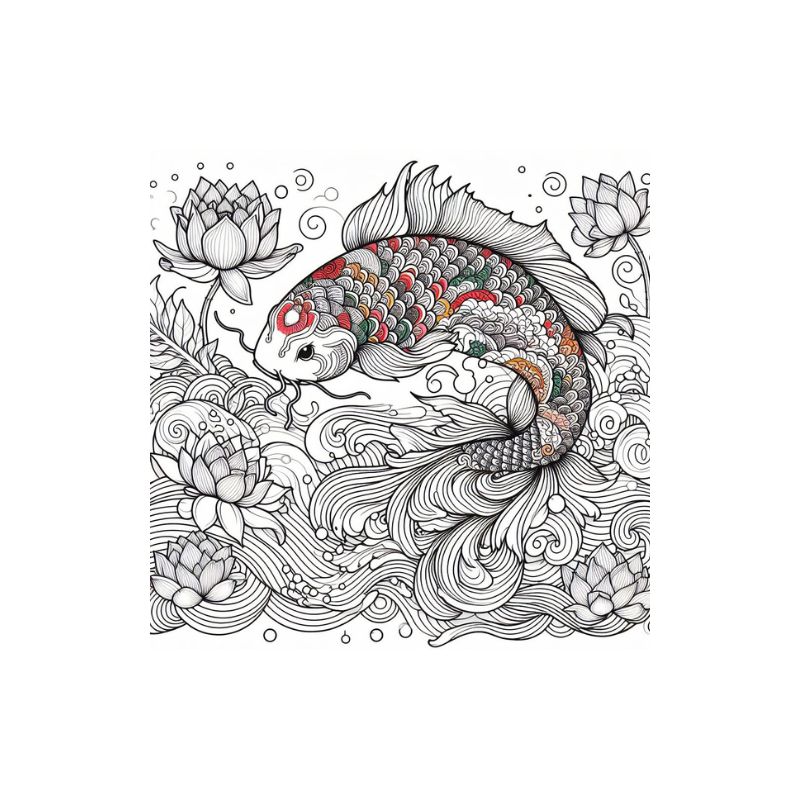 N5 Koi japonais, 7 coloriagesdétentes