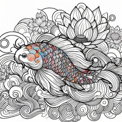 N2 Koi japonais, 7 coloriagesdétentes
