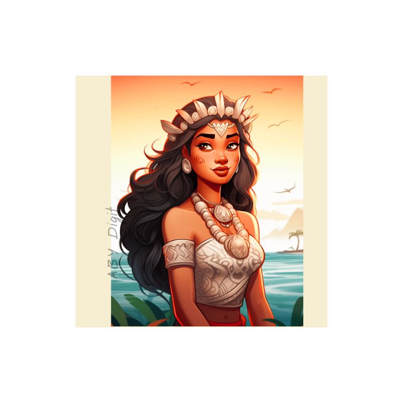 Coloriages de 15 princesses polynésiennes série1