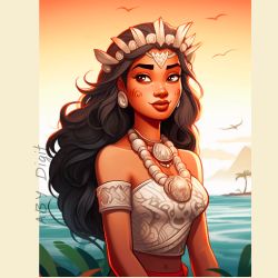 Coloriages de 15 princesses polynésiennes série3 